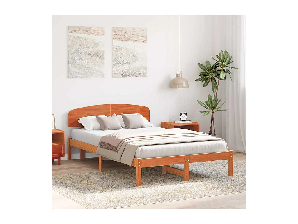 Cadre de lit Marron 120 x 190 cm Bois de pin massif