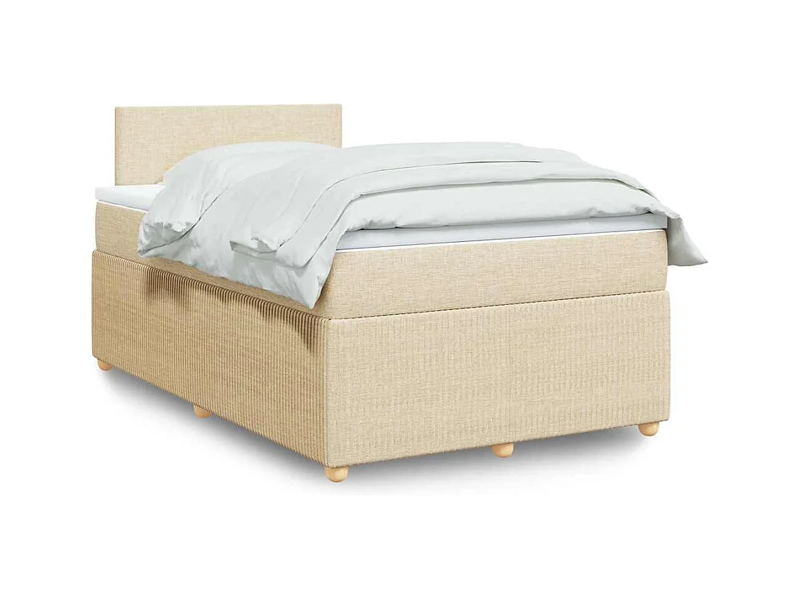 Boxspringbett mit Matratze Creme 120x200 cm Stoff