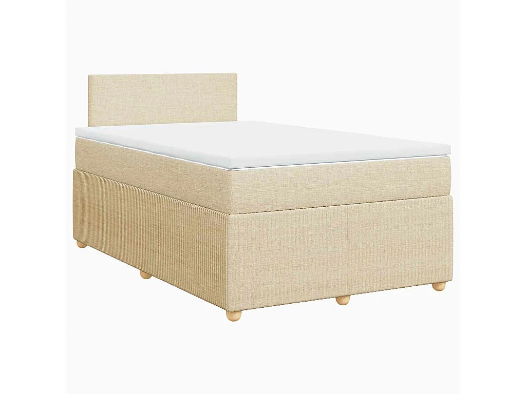 Boxspringbett mit Matratze Creme 120x200 cm Stoff