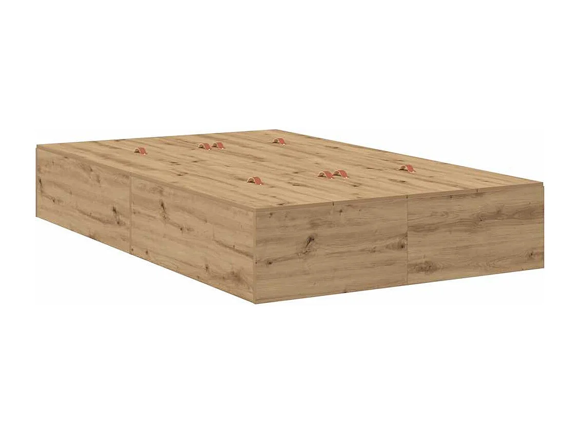 Cadre de lit chêne artisanal 120 x 190 cm Bois d'ingénierie