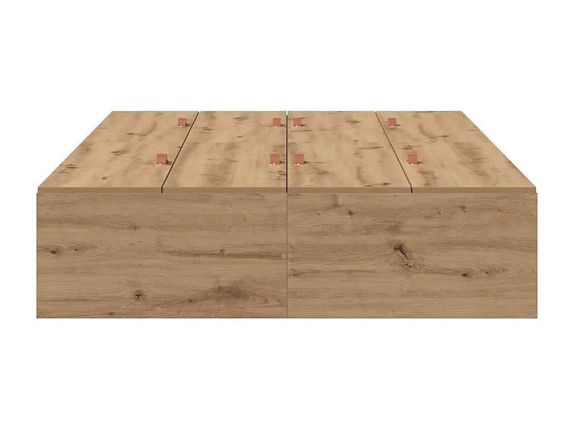 Cadre de lit avec rangement Chêne artisanal 120 x 190 cm