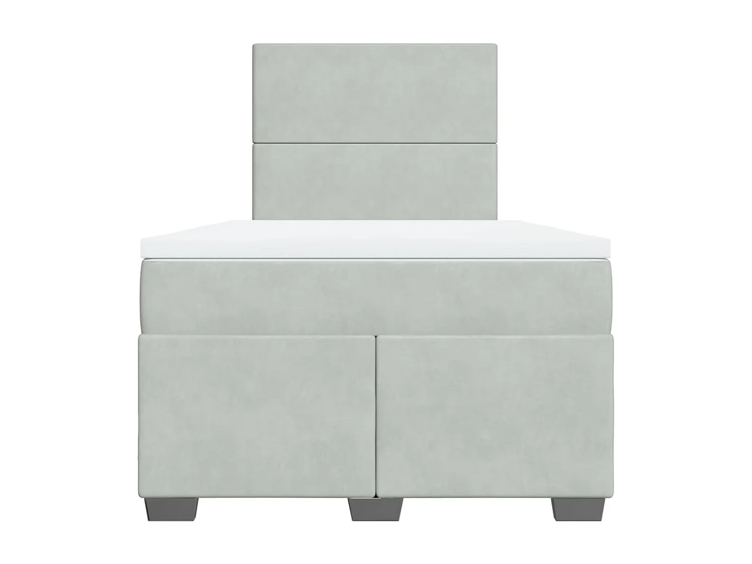 Boxspring met matras fluweel lichtgrijs 120x190 cm