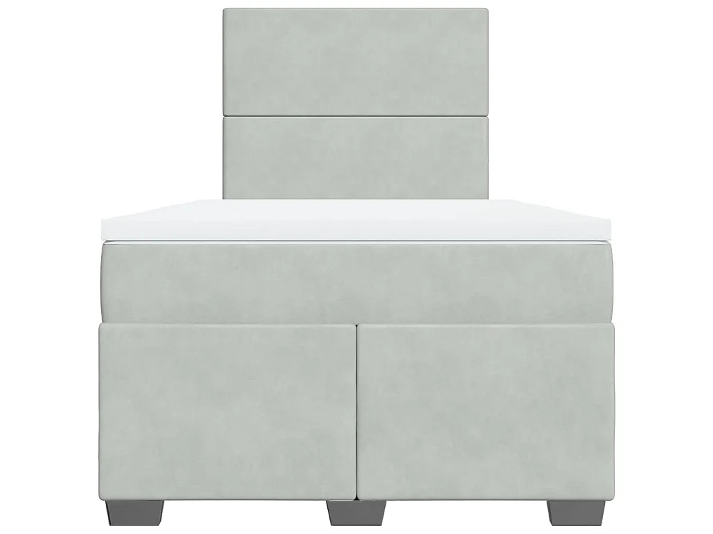Boxspring met matras fluweel lichtgrijs 120x190 cm