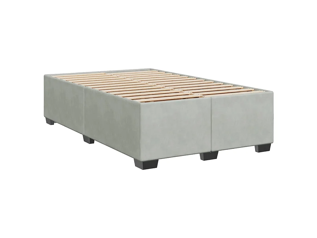 Boxspring met matras fluweel lichtgrijs 120x190 cm