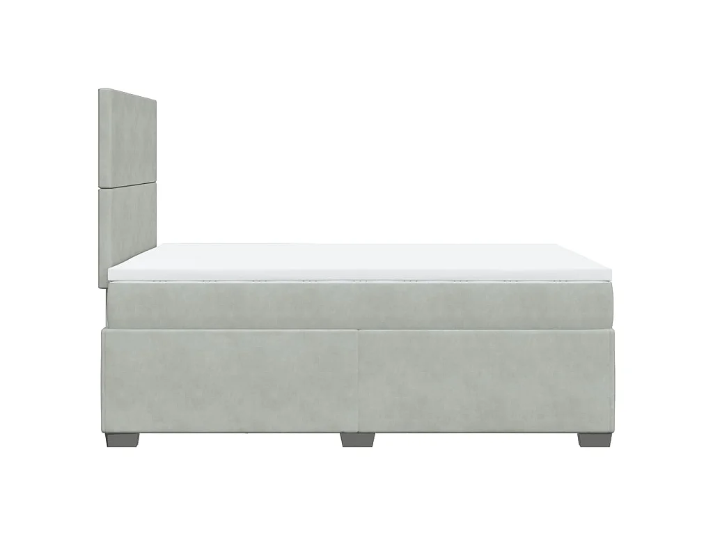 Boxspring met matras fluweel lichtgrijs 120x190 cm
