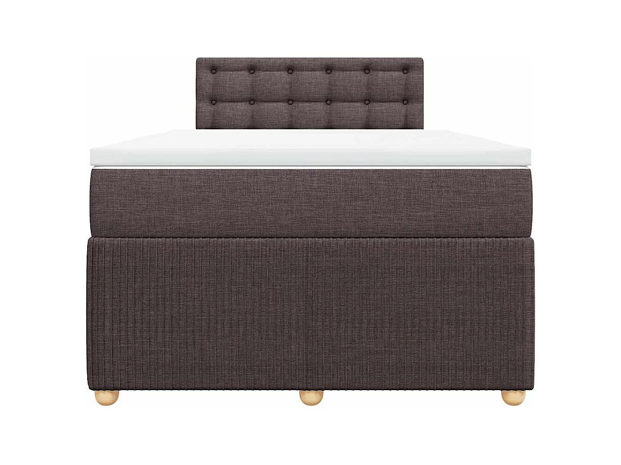 Sommier à lattes de lit et matelas marron foncé 120x190cm tissu