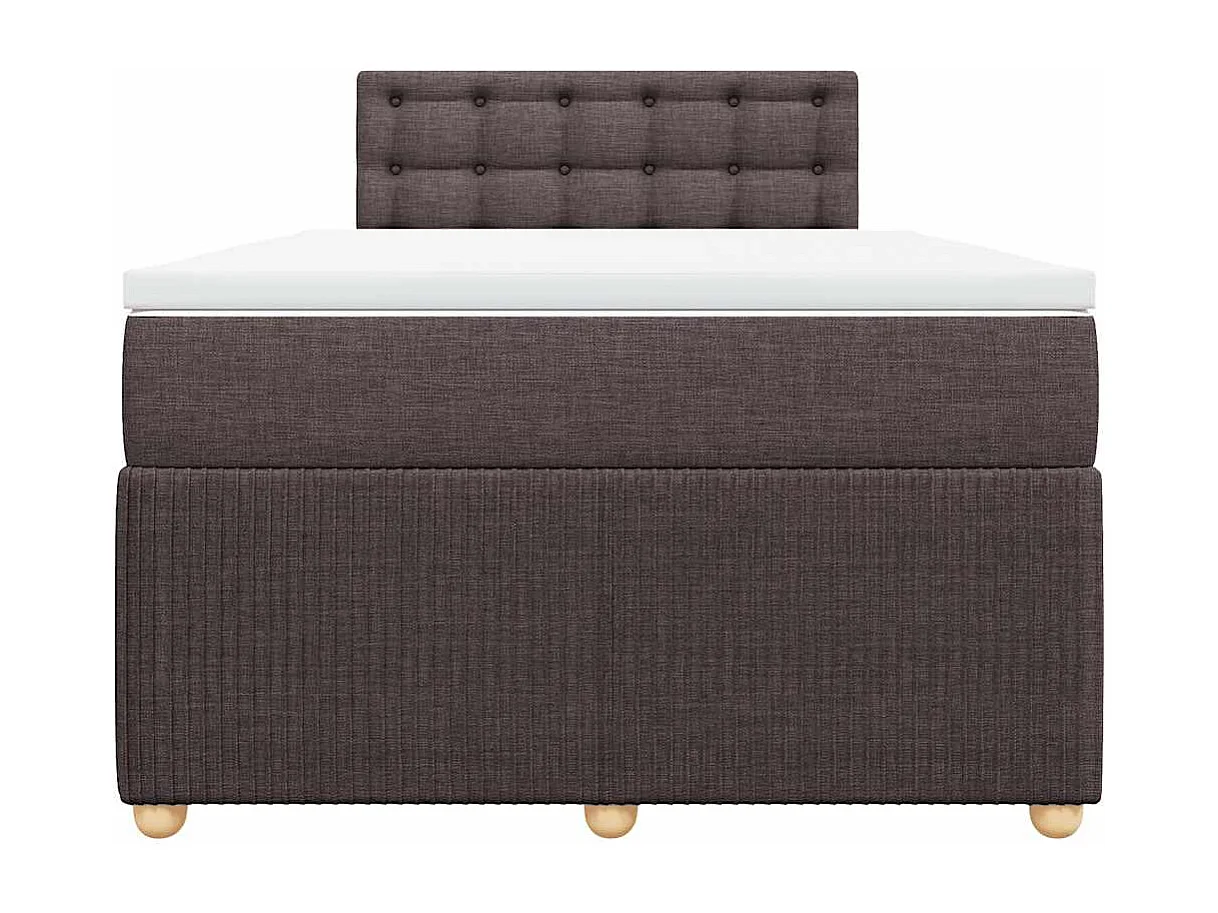 Cama boxspring com colchão 120x190 cm tecido castanho-escuro