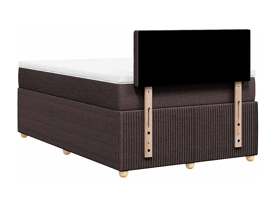 Cama boxspring com colchão 120x190 cm tecido castanho-escuro