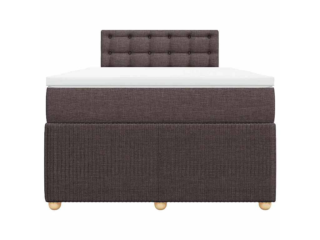 Sommier à lattes de lit et matelas marron foncé 120x190cm tissu