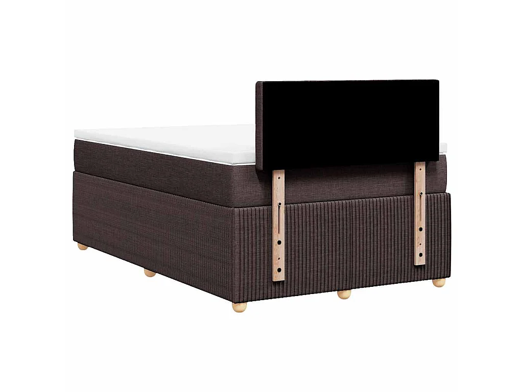 Sommier à lattes de lit et matelas marron foncé 120x190cm tissu
