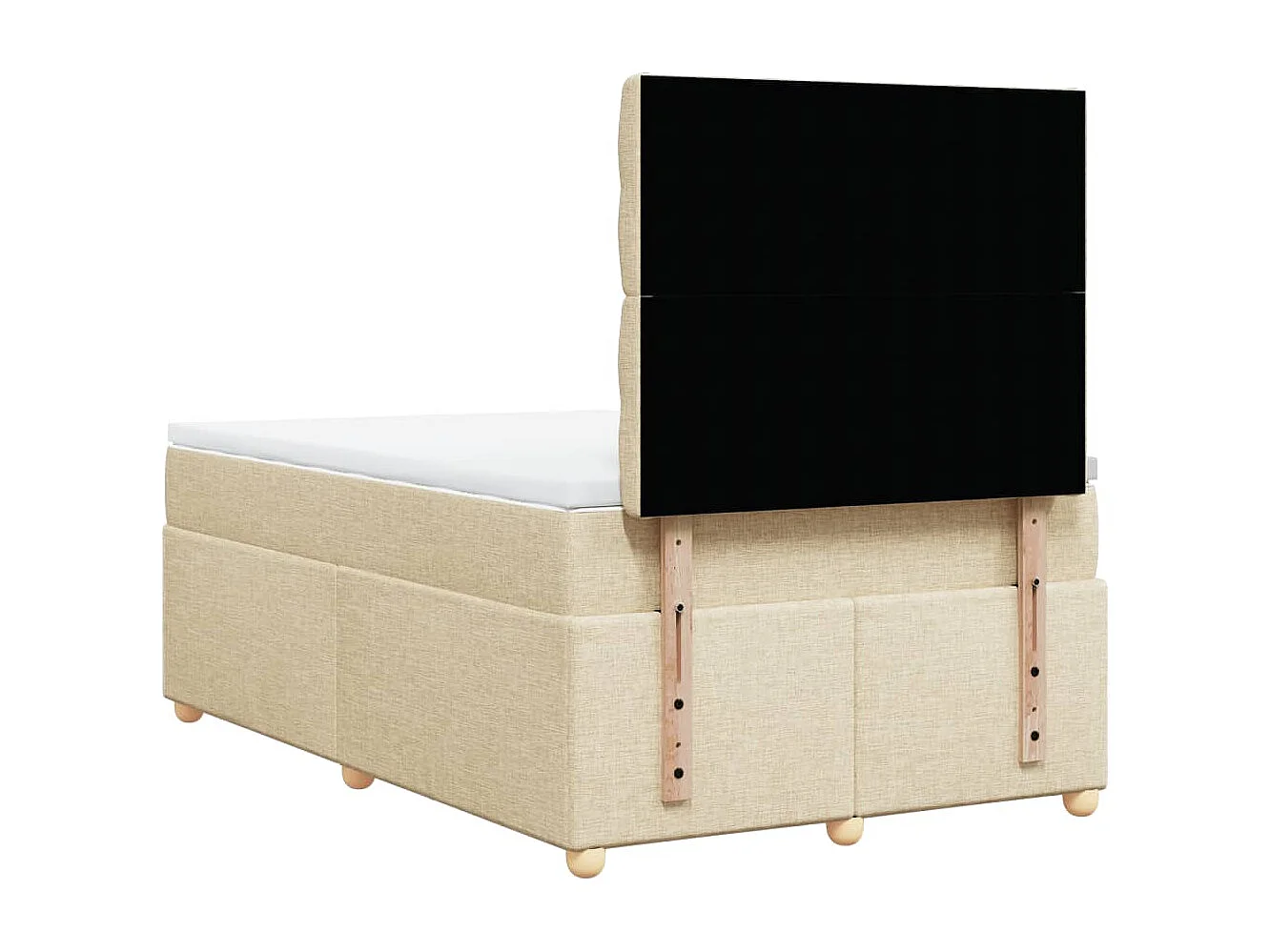 Boxspring met matras stof crèmekleurig 120x190 cm