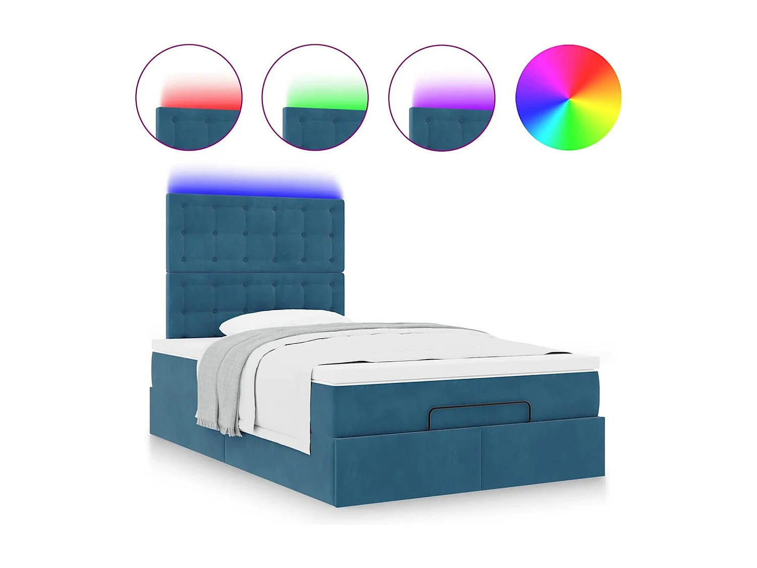 Ottoman bed met matrassen en LED's 120x200cm fluweel