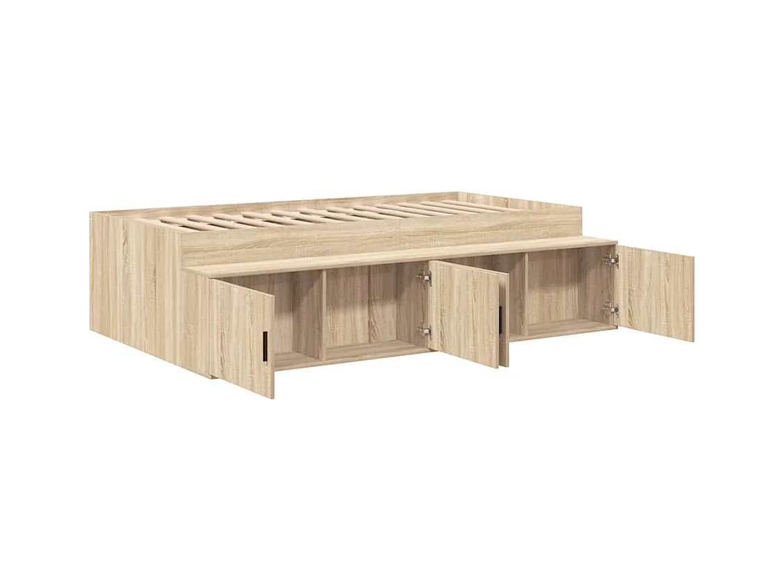 Cadre de lit avec rangement Chêne sonoma 100 x 200 cm