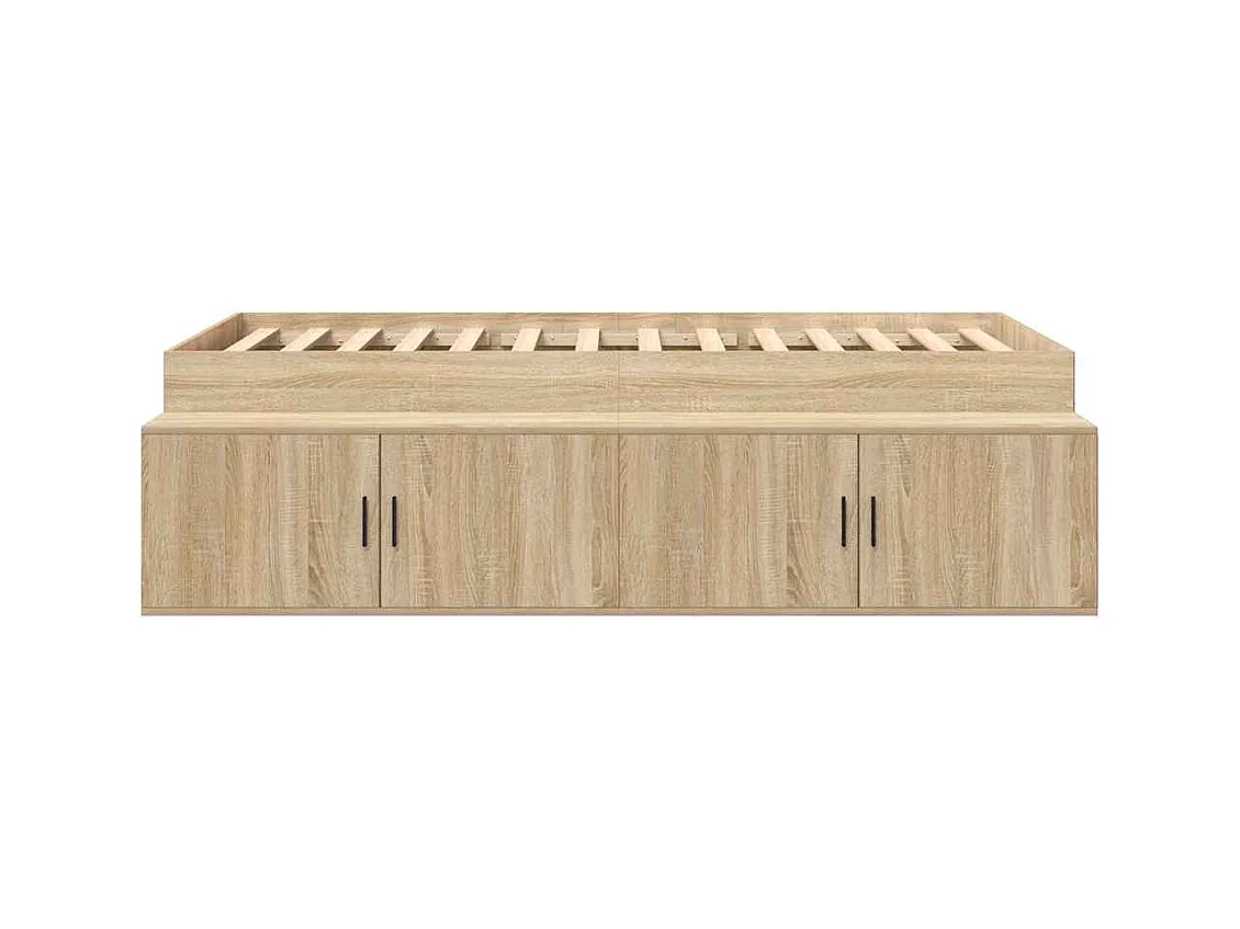 Cadre de lit avec rangement Chêne sonoma 100 x 200 cm