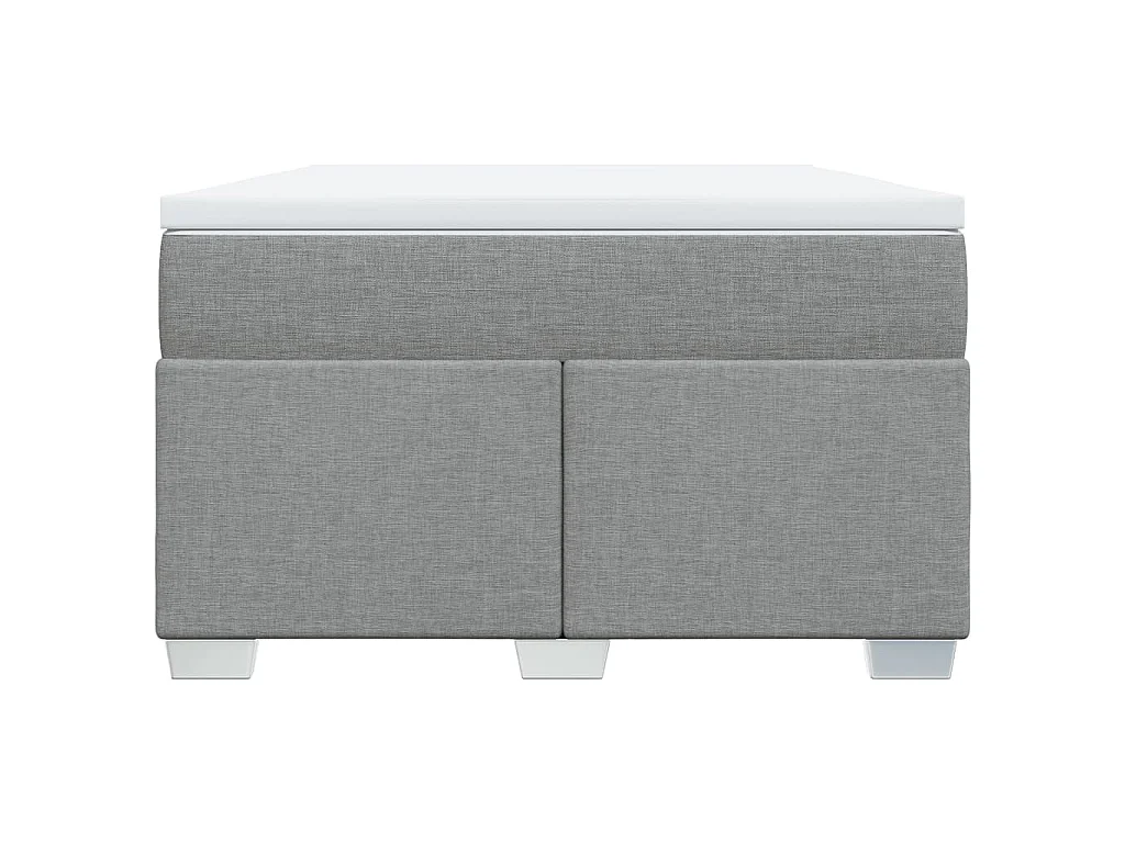 Cama boxspring com colchão 120x190 cm tecido cinzento-claro