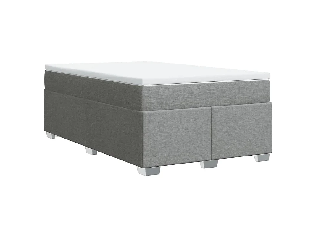 Cama boxspring com colchão 120x190 cm tecido cinzento-claro