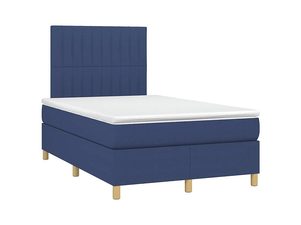 Boxspring met matras en LED stof blauw 120x190 cm