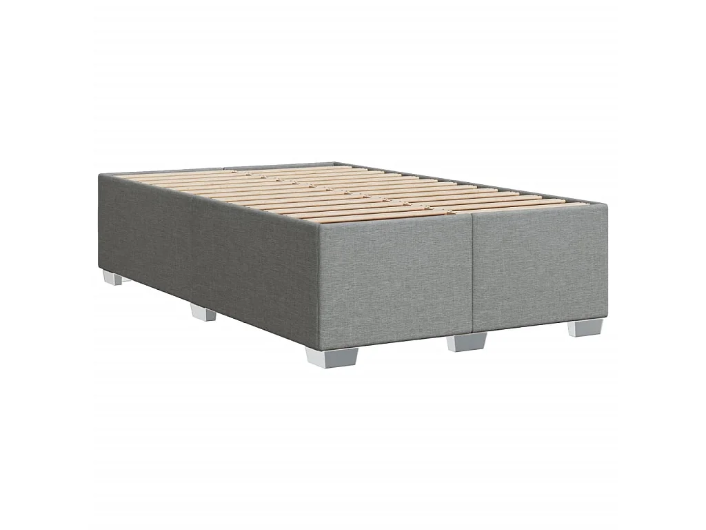 Bettgestell ohne Matratze Hellgrau 120x200 cm Stoff