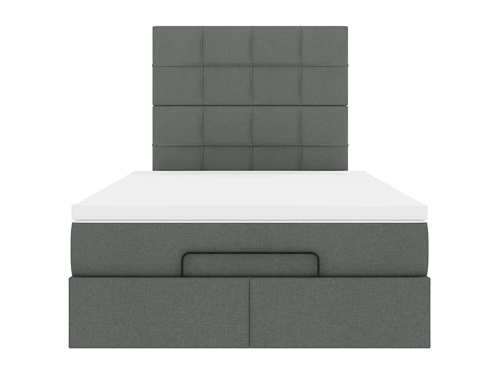 Ottoman-Bett mit Matratze Dunkelgrau 120x200 cm Stoff
