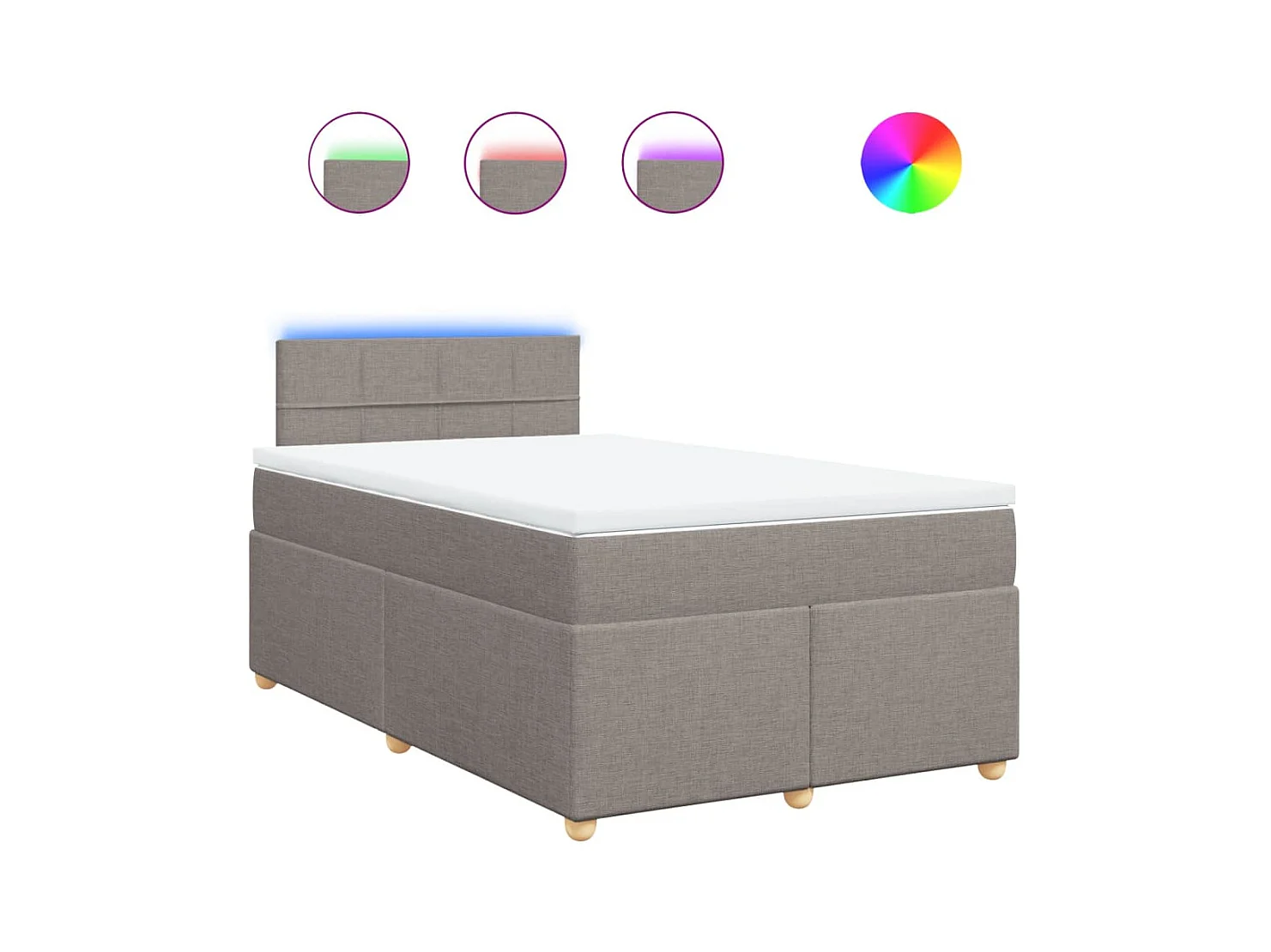 Giroletto a Molle con Materasso Tortora 120x200 cm in Tessuto