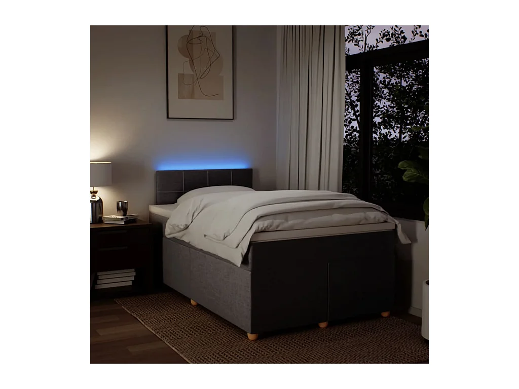 Giroletto a Molle con Materasso Tortora 120x200 cm in Tessuto