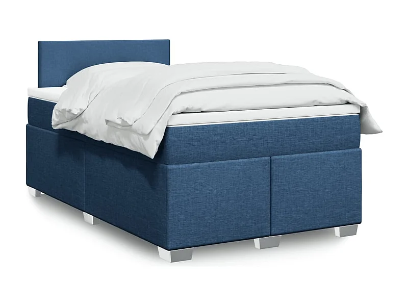 Boxspringbett mit Matratze Blau 120x190 cm Stoff