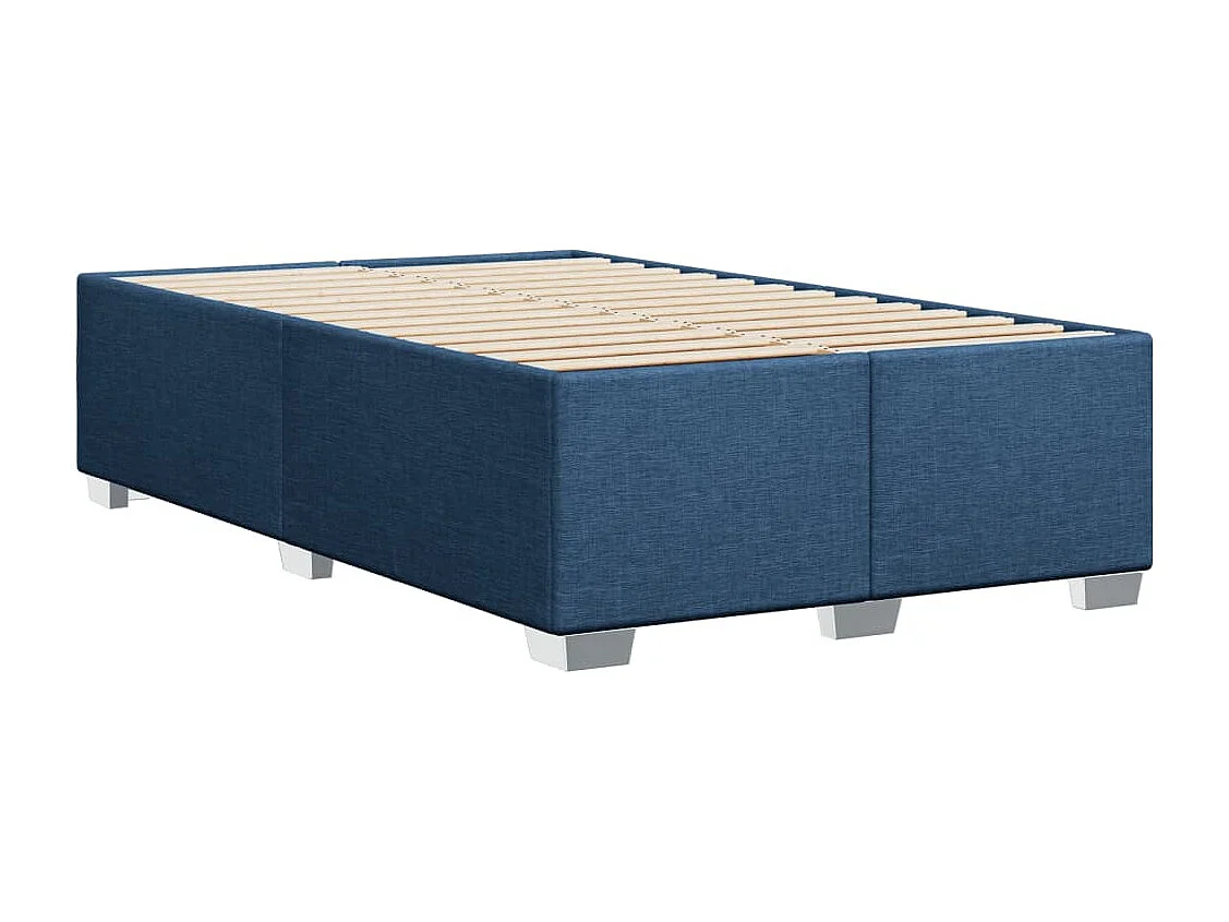 Cama boxspring com colchão 120x190 cm tecido azul