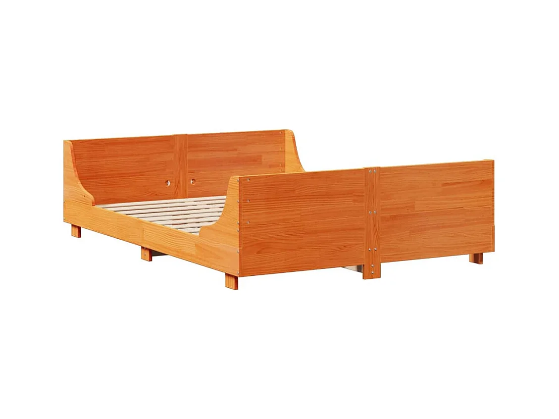 Estructura de cama sin colchón madera maciza marrón 120x190 cm