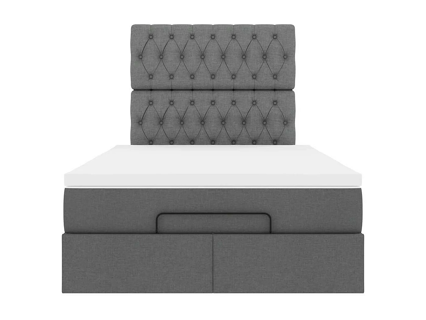 Ottoman-Bett mit Matratze Dunkelgrau 120x200 cm Stoff