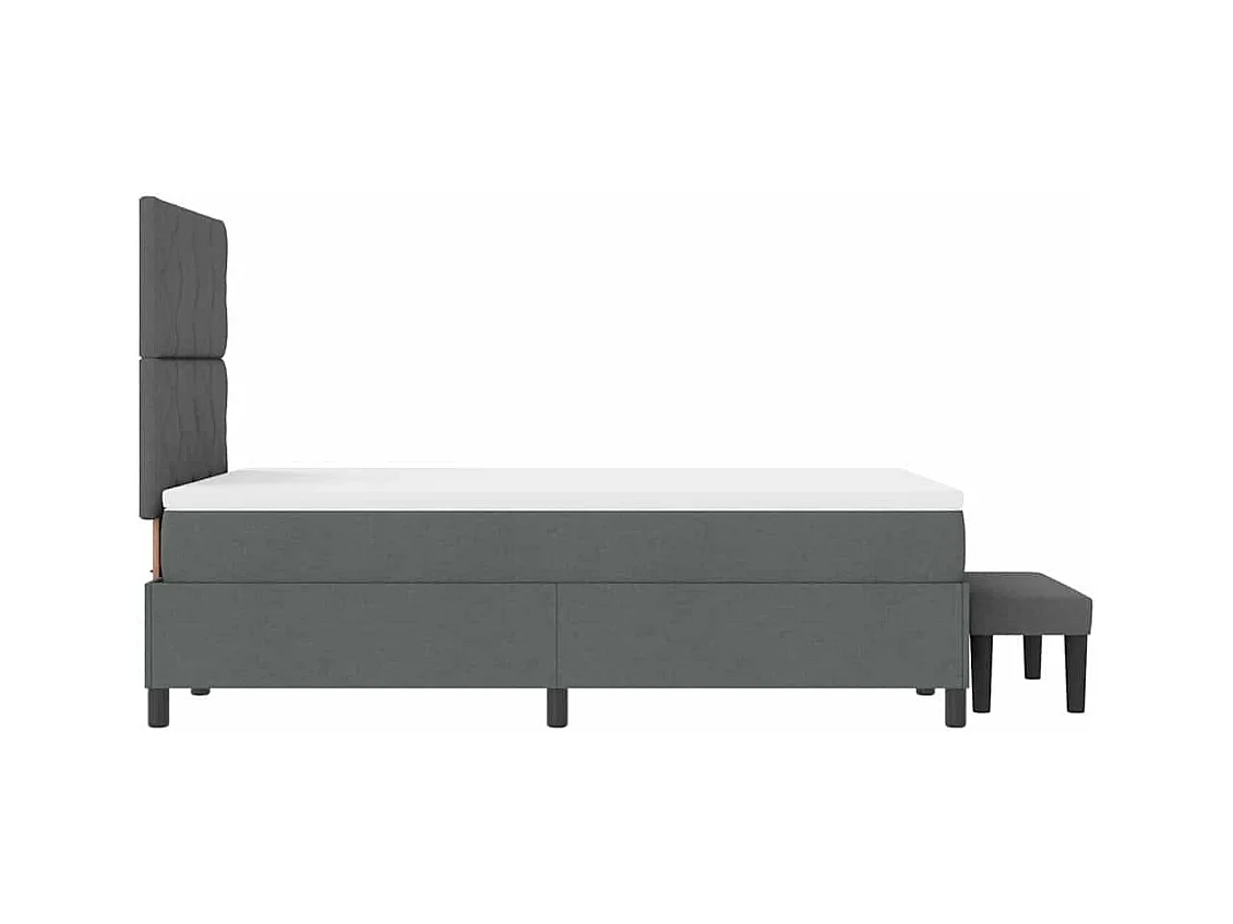 Lit à ressorts avec matelas Gris foncé 120 x 190 cm tissu