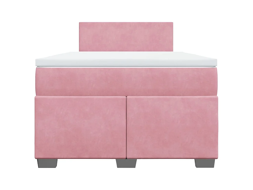 Cama box spring con colchón terciopelo rosa 120x190 cm