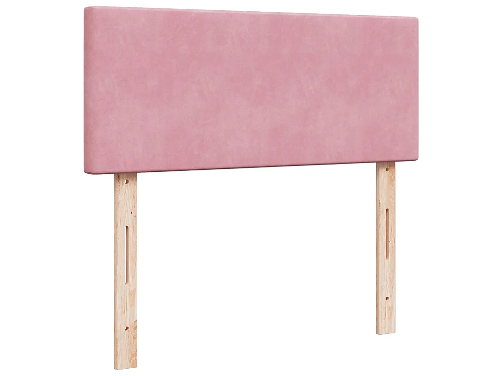 Cama box spring con colchón terciopelo rosa 120x190 cm