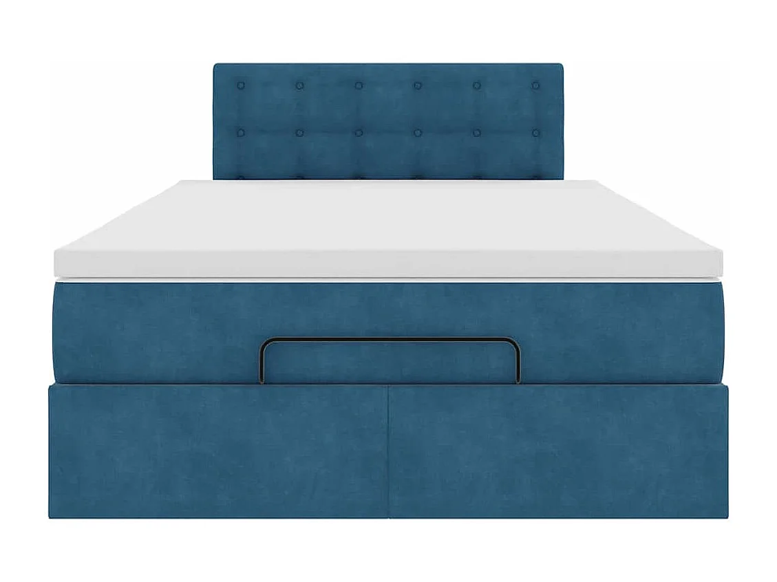 Ottoman-Bett mit Matratze Dunkelblau 120x200 cm Samt