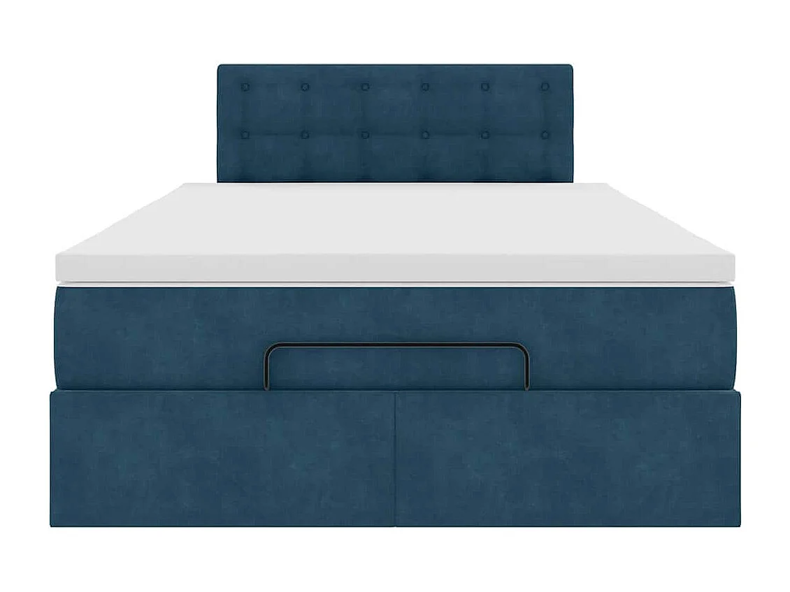 Ottoman-Bett mit Matratze Dunkelblau 120x200 cm Samt