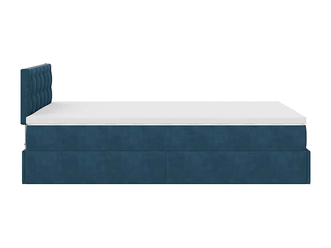 Ottoman-Bett mit Matratze Dunkelblau 120x200 cm Samt