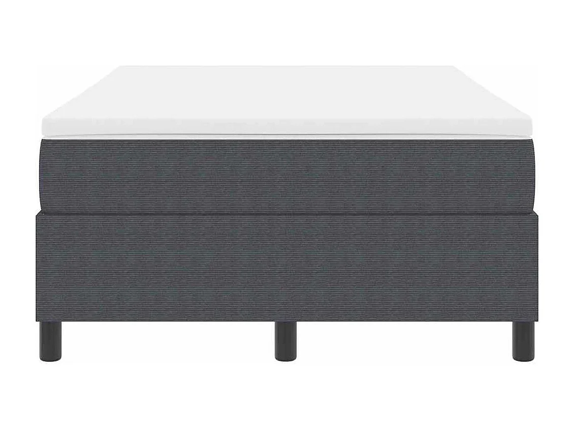 Boxspringbed Donkergrijs en Wit 120 x 200 cm Katoen Stof