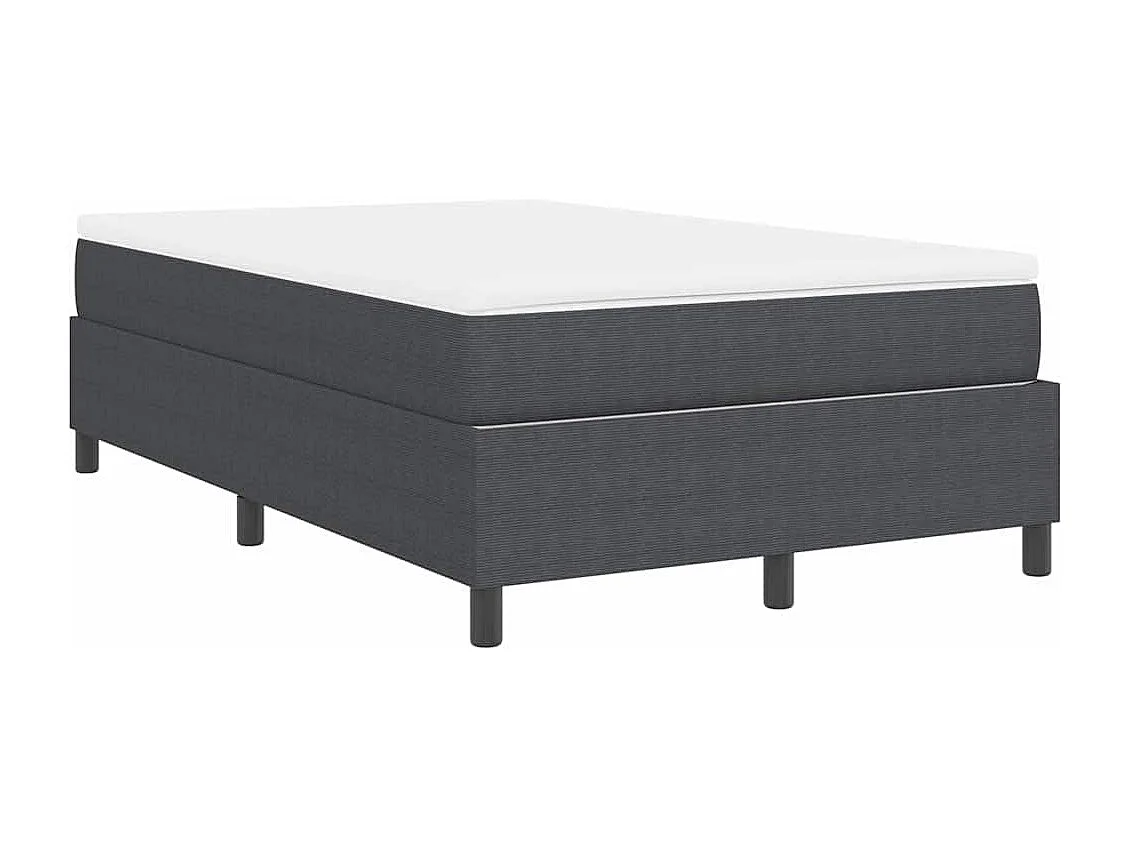 Boxspringbed Donkergrijs en Wit 120 x 200 cm Katoen Stof