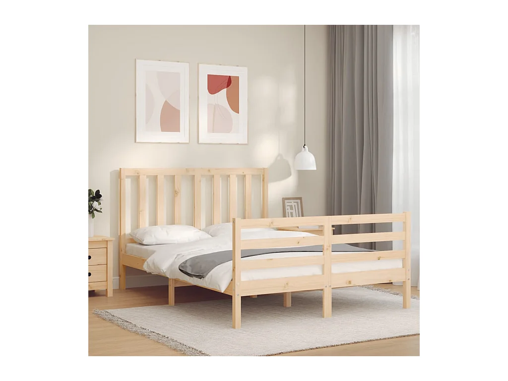 Cadre de lit sans matelas 120x200 cm bois de pin massif