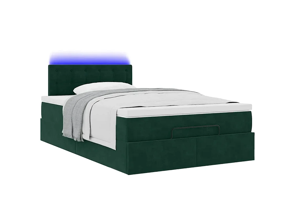 Struttura Letto Pouf con Materasso 120x200 cm Velluto