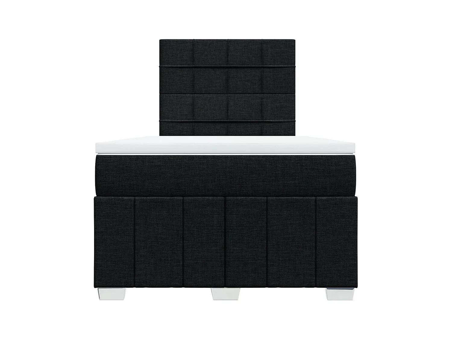 Sommier à lattes de lit avec matelas noir 120x190 cm tissu