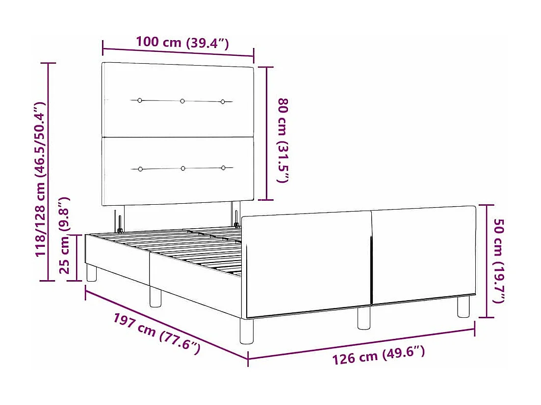 Boxspringbett mit Kopfteil Dunkelgrün 120 x 190 cm Samt