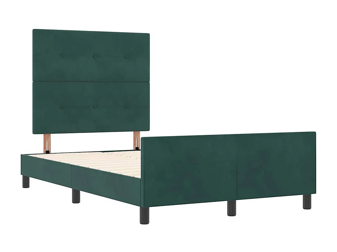 Boxspringbett mit Kopfteil Dunkelgrün 120 x 190 cm Samt