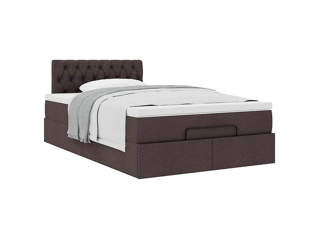 Ottoman bed met matras 120x190 cm stof donkerbruin