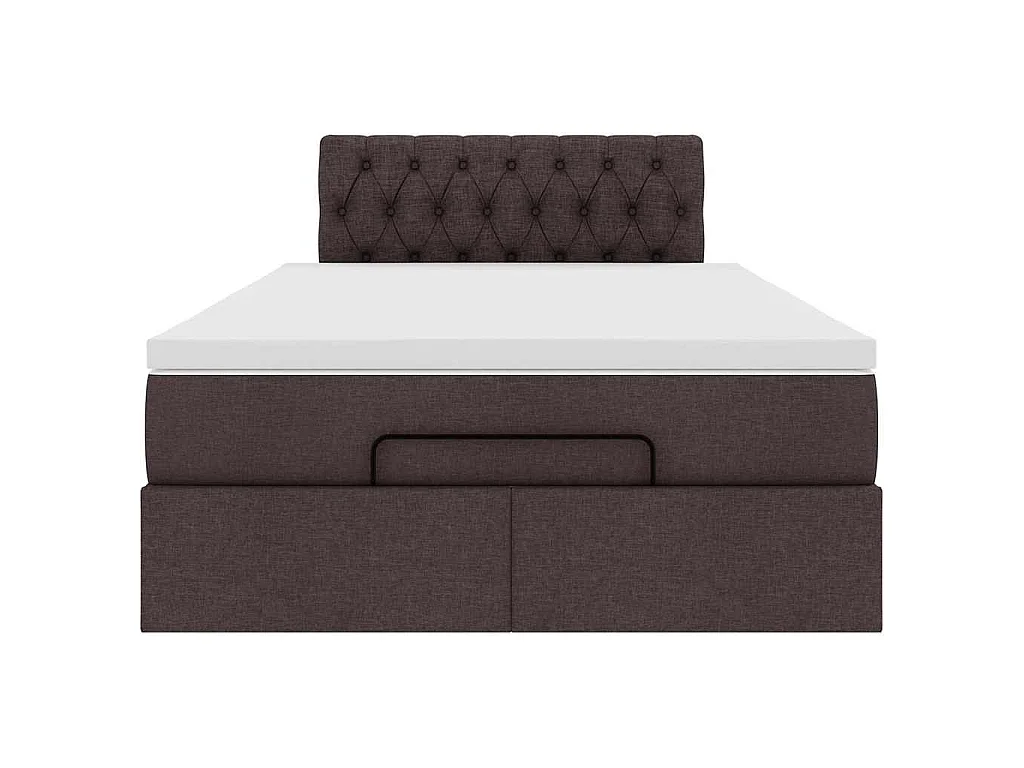 Ottoman bed met matras 120x190 cm stof donkerbruin