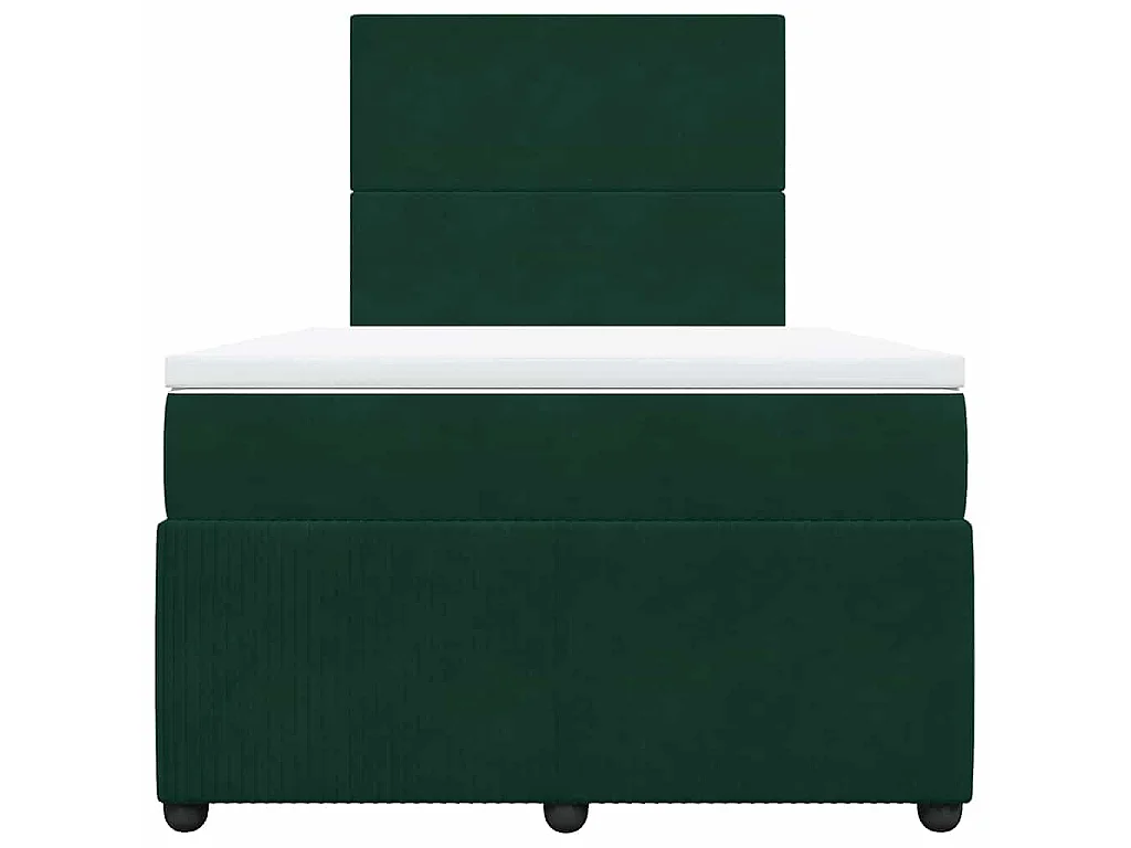 Cama box spring con colchón terciopelo verde oscuro 120x200 cm