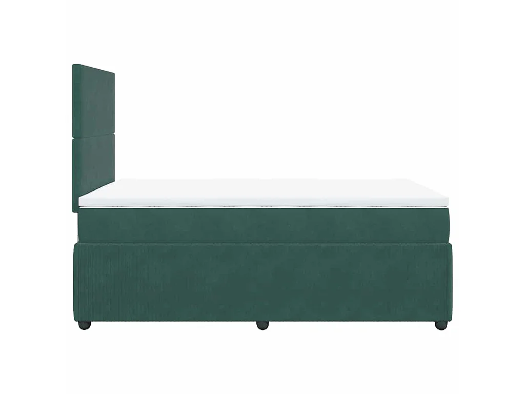 Cama box spring con colchón terciopelo verde oscuro 120x200 cm