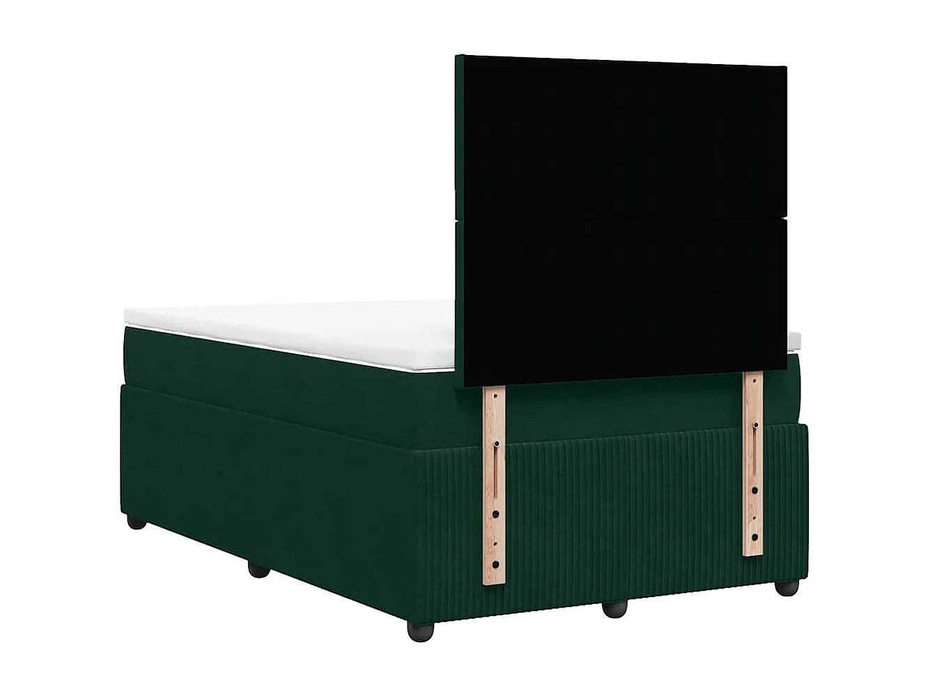 Cama box spring con colchón terciopelo verde oscuro 120x200 cm
