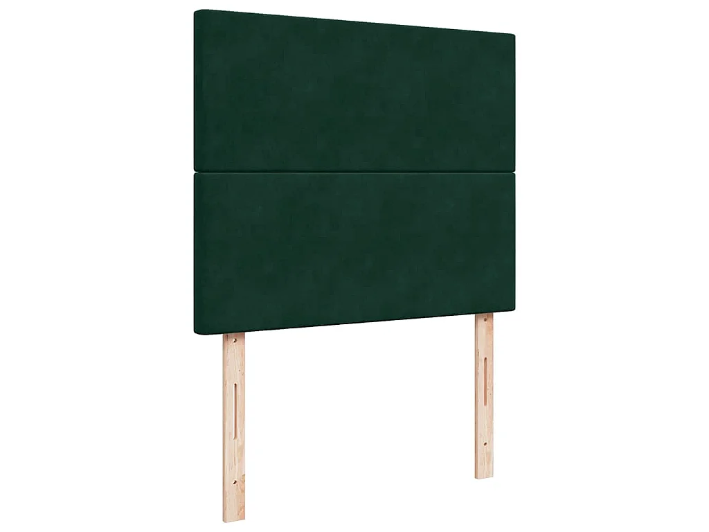 Cama box spring con colchón terciopelo verde oscuro 120x200 cm