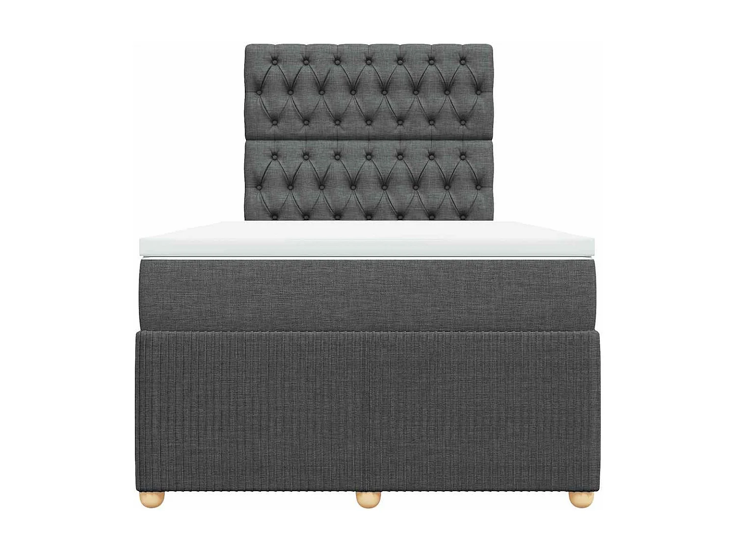 Sommier à lattes de lit avec matelas gris foncé 120x190cm tissu