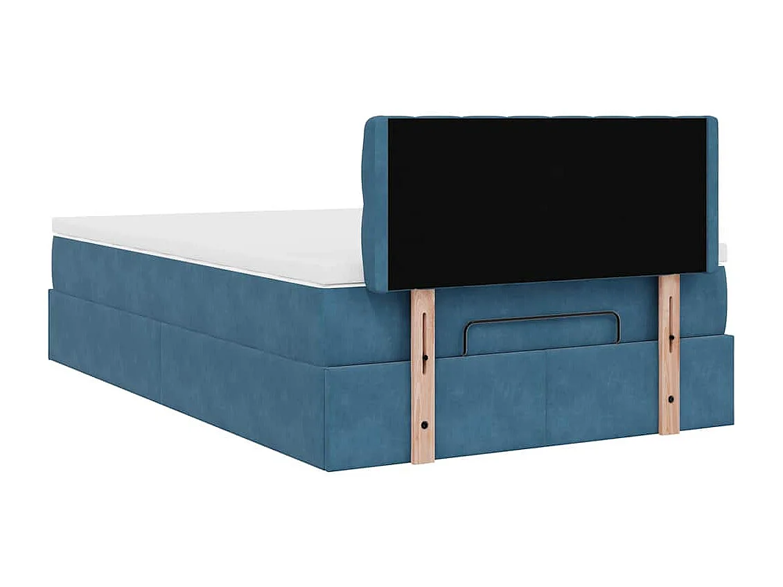 Ottoman-Bett mit Matratze Dunkelblau 120x200 cm Samt